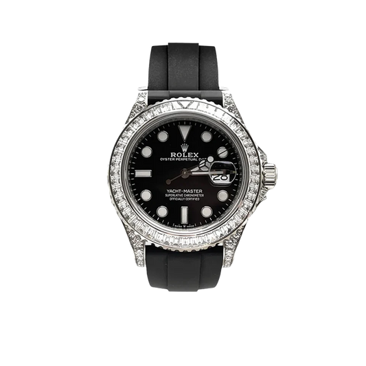 Yacht-Master 42mm White Gold and Diamond-Set / Black / Oysterflex