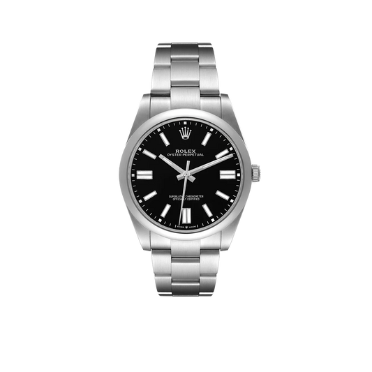 Oyster Perpetual 41mm Black Dial Steel Mens Watch 124300