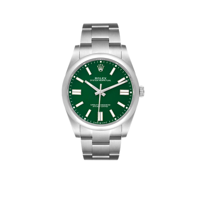 Oyster Perpetual 41mm Green Dial Steel Mens Watch 124300