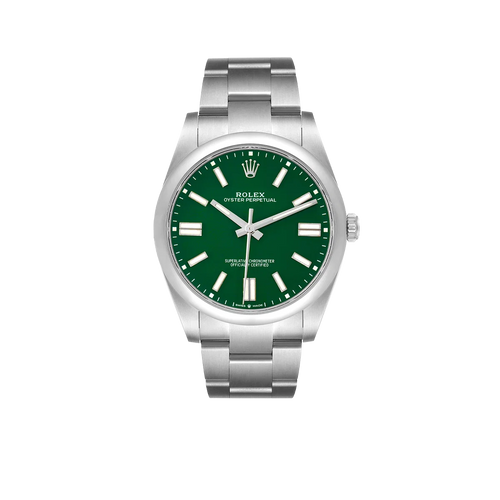 Oyster Perpetual 41mm Green Dial Steel Mens Watch 124300