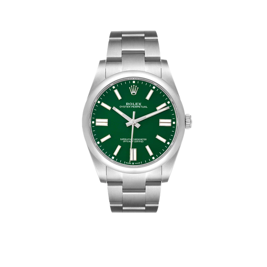 Oyster Perpetual 41mm Green Dial Steel Mens Watch 124300