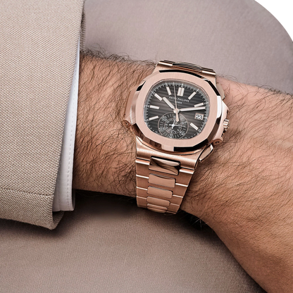 Nautilus 40mm 5980/1R-001 Chronograph Date Rose Gold Black Dial