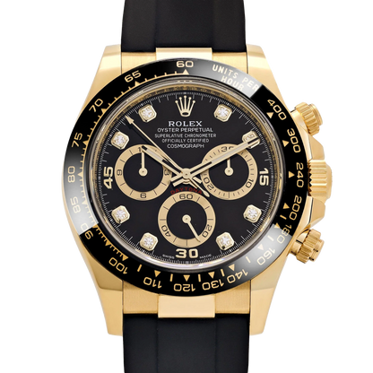 Daytona 40mm Yellow Gold Black Diamond Dial 116518LN