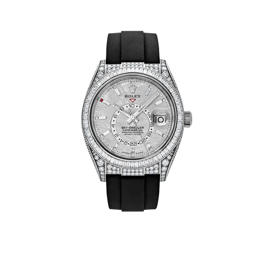 Sky-Dweller 42mm 18K White Gold Meteorite Dial Diamond Watch 326259TBR