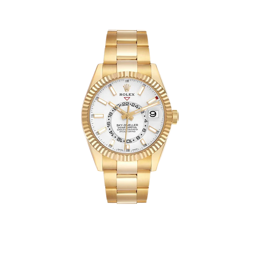 Sky-Dweller 42mm Yellow Gold White Dial Automatic Mens Watch 326938