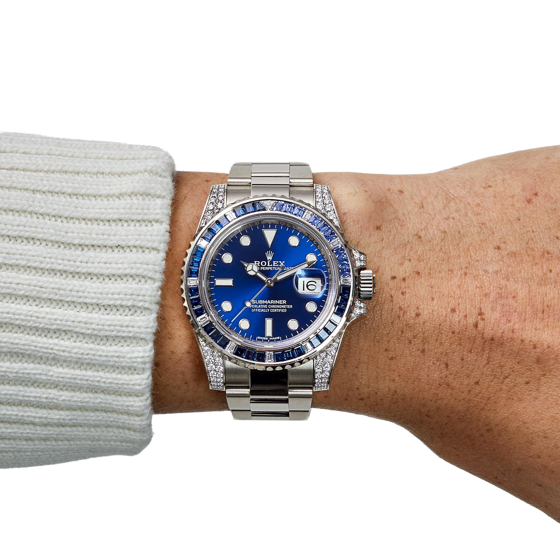 Submariner Date 40mm 116659SABR White Gold Blue Dial Sapphire Diamond Bezel