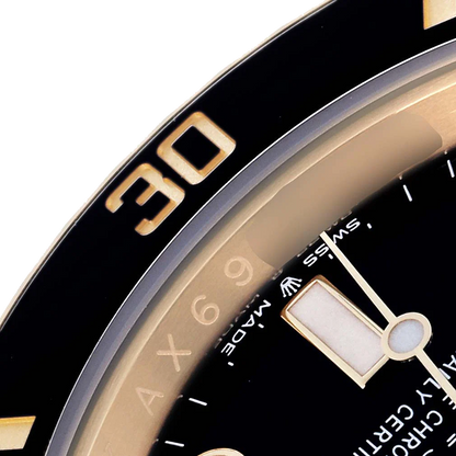 Submariner 41mm Yellow Gold Black Dial Bezel Mens Watch 126618